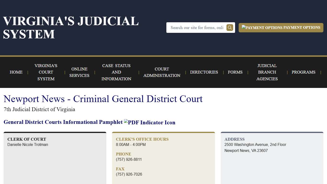 Newport News - Criminal General District Court Virginia Court System